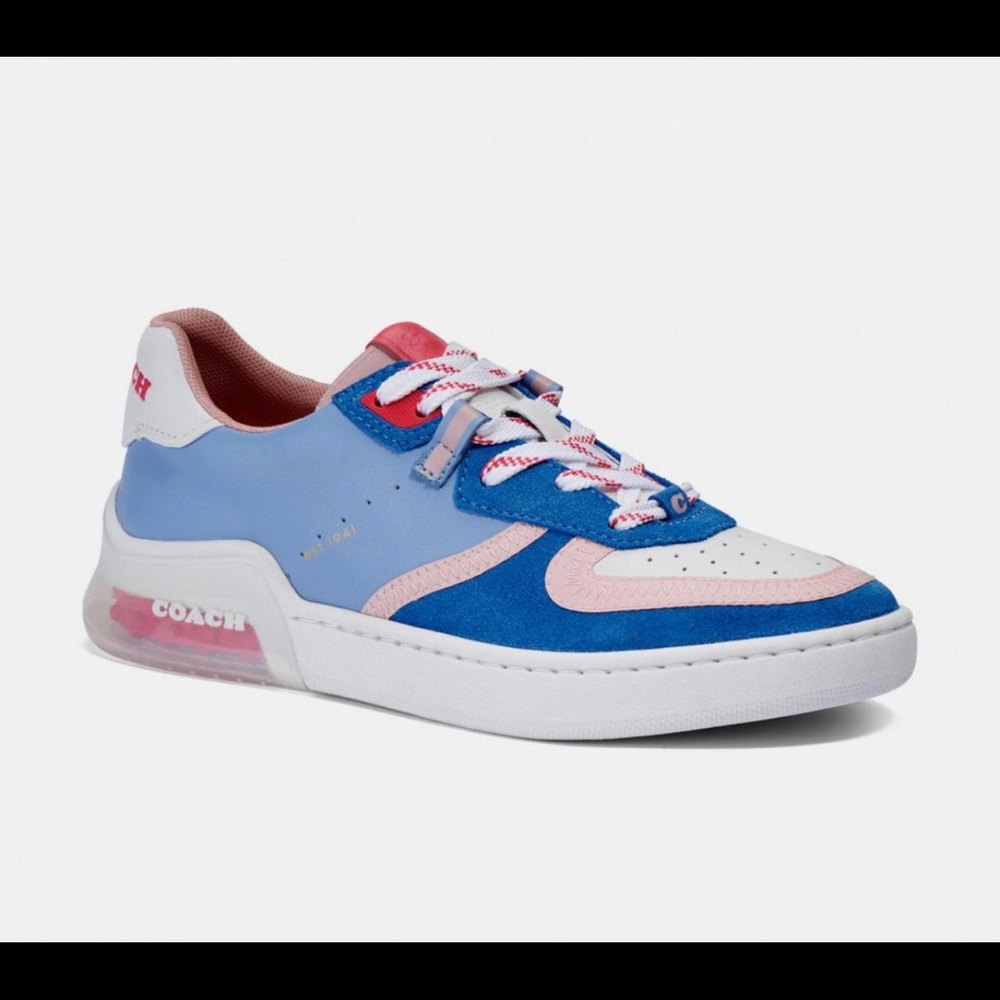 Coach leather citysole court sneaker in periwinkle